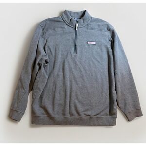 Vineyard Vines The Shep Shirt Men's XXL Gray Fleece Sweater Quarter Zip Pullover